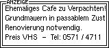 Ehemahliges Cafe zu verpachten!